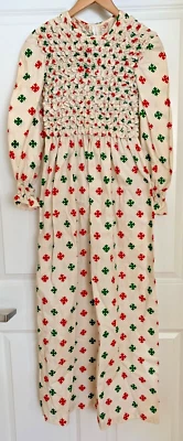 Maxi Vestido Navidad Vintage Años 70 MARIMEKKO Finland Design Research Talla S Foto 1 de 4