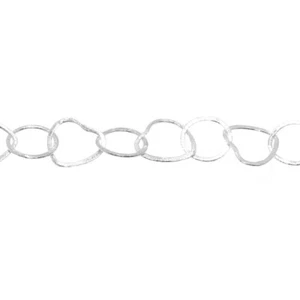 5 Foot Heart 19X21mm Soldered Silver Plated Bulk Chain Round 18mm - Picture 1 of 3