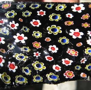 rle MILLEFIORI ROUGH, BLACK, SOLID, 9" x 1.4" x 4.5" GLASS, 4.90 lbs. - Picture 1 of 3