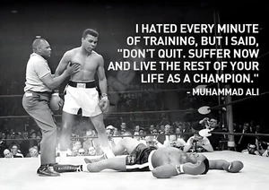 Inspirierendes Zitat Muhammad Ali Boxen Sport Druck Poster Wandbild Bild A4+ - Bild 1 von 4