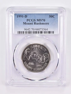 MS70 1991-D Mount Rushmore Commemorative Half Dollar PCGS *8428 - Picture 1 of 5