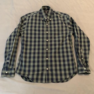 J Crew Hemd Herren mittelblau grün Flex Washed Slim ungesteckt Button Down kariert - Bild 1 von 7