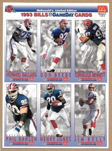 McDonalds Limited Edition 1993 Buffalo Bills Spieltagskarten Sammelset - Bild 1 von 6