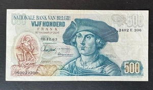 Belgium - Very Nice 500 Francs Banknote from 30-12-1963 - Van Orley Type - Picture 1 of 2