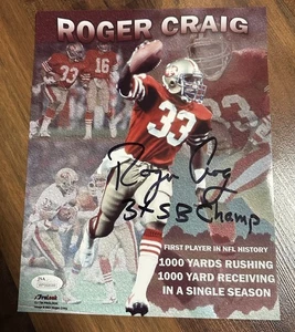 ROGER CRAIG San Francisco 49Ers ��foto firmata 8x10 JSA AUTHENTI NFL Football �� - Foto 1 di 4