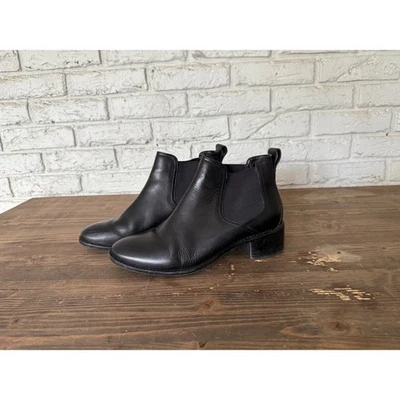 Botines Chelsea Cole Haan de cuero negro talla 9B tacón bloque botas de invierno Foto 1 de 4