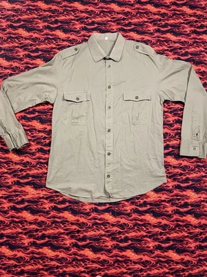 Men’s Vintage 80’s Army Military Button Up Shirt Size 2XL Green Safari Style EUC - Image 1 of 4