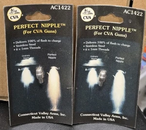 LOT OF 2 NEW CVA perfect nipple stainless steel 6 x 1 mm thread USA made AC1422 - Picture 1 of 3