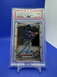 Luisangel Acuna 2020 Bowman Chrome Auto 1st Bowman PSA 9 #CPA-LA Mets - Picture 1 of 2