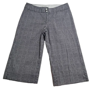 Pantalones capri para mujer WHITE HOUSE BLACK MARKET talla 12 a cuadros negro blanco recto - Imagen 1 de 7
