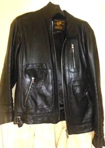 Replay 80er / 90er Herren Vintage schwarze weiche Lederjacke Gr. Medium sehr guter Zustand - Bild 1 von 9