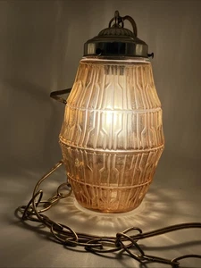 Lámpara colgante de vidrio ámbar colgante de techo mediados de siglo LÁMPARA SWAG 9” cadena 12’ - Imagen 1 de 10