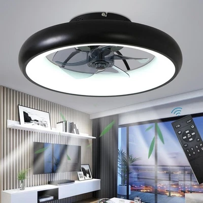Exlafi 48CM Modern Ceiling Fan with LED Light, 6-Speed, Dimmable, Remote, Quiet - Image 1 of 4