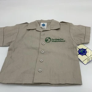 San Diego Zoo Jr. Tierpfleger Uniform geknöpftes Hemd 12 m 12 Monate Baby Kostüm neu - Bild 1 von 5