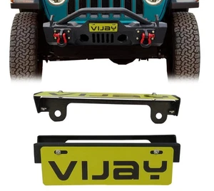 Black Front License Plate Relocation Bracket Fit 86-23 Jeep Wrangler YJ/TJ/JK/JL - Bild 1 von 10