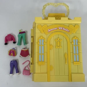 Polly Pocket Disney Snow White Seven Dwarfs Castle Cottage Carry Case Clothes - Picture 1 of 8
