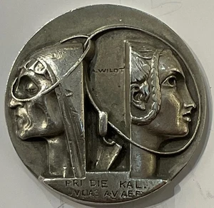 WILDT ADOLFO SCULTORE MEDAGLIA ARGENTO RICORDO NUOVO PIANO REGOLATORE DI MILANO - Picture 1 of 6