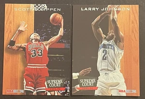 (2) 1993-94 HOOPS SUPREME COURT SCOTTIE PIPPEN #SC10 LARRY JOHNSON #SC5 - Picture 1 of 2