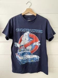Ghostbusters T-Shirt No Ghost Logo W Ghost Mobile Blue Short sleeve Medium - Picture 1 of 6