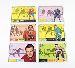 Lote de (6) tarjetas de hockey Topps 1968-69 promedio ex Henderson Grant Awrey Boudrias - Imagen 1 de 2