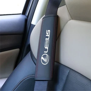 2PC black Leather Car Seat Belt Shoulder Pads Covers Cushion Protector For LEXUS - Foto 1 di 7