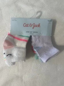 Cat & Jack Niños Niño Pequeño Corte Bajo Sin Deslizables Calcetines Niña 12-24 Meses Zapato Talla 3-5 - Imagen 1 de 6