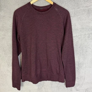 Lululemon Sweater Mens M Maroon Engineered Warmth Crewneck Wool Blend Pullover - Picture 1 of 8