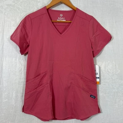 ADAR Pro Scrub Top Small Pink NEW Tailored Fit Rapture Rose - Изображение 1 из 4