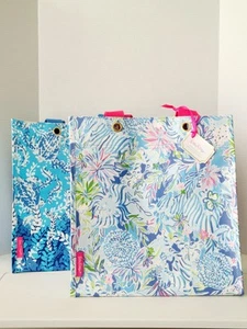 Borsa shopper nuova con etichette due Lilly Pulitzer Market Totes-Lion Around Turtley fantastico set - Foto 1 di 8