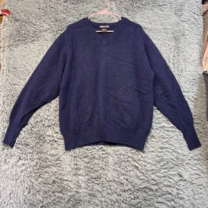 Maglione Kirkland Signature uomo XXL blu lana di agnello scollo V pullover manica lunga - Foto 1 di 6