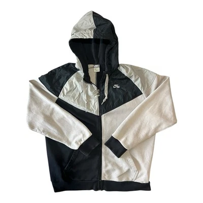 Y2K Nike Air Sportswear Full Zip Hoodie Jacket Size XL Black & Grey - Image 1 of 4
