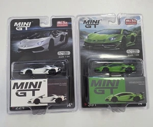 Mini GT Lamborghini Aventador SVJ Roadster Bianco Canopus y SVJ Verde Mantis - Imagen 1 de 6