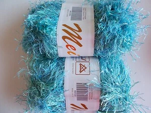 MeiMei ausgefallenes Strickgarn, Wimpern, Aquatöne, 2 Stück - Bild 1 von 2