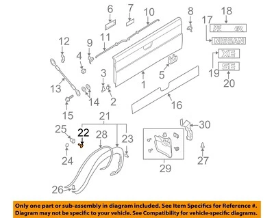 Clip exterior de moldura de panel Frontier 96-10 OEM NISSAN 0155302903 Foto 1 de 2