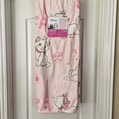 NUEVO CON ETIQUETAS Disney Aristocats Marie Kitty Gato Torre Eiffel Manta 50"x70" Foto 1 de 4