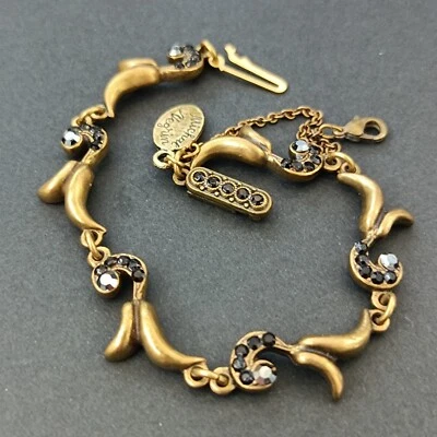 Браслет Michal Negrin черный серый кристаллы романтическое возрождение коктейль шикарный новый - Изображение 1 из 4