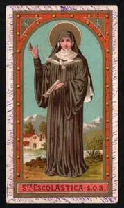 Holy card antico Santa Escolastica estampa santino immagine pieuse - Foto 1 di 1