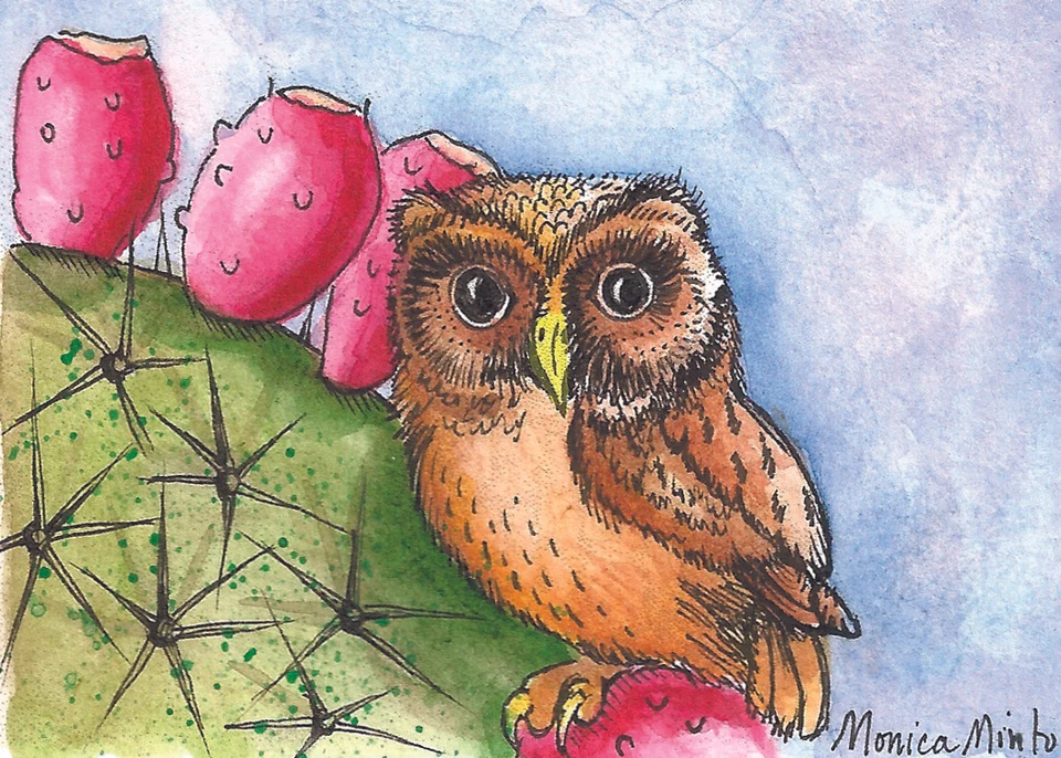ACEO Limited Edition - Elf Owl print of Original Watercolor