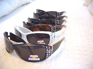 Women's Polarized Sunglasses Sexy Rhinestones Designer Ladies Sunglasses 8187P - Picture 1 of 29