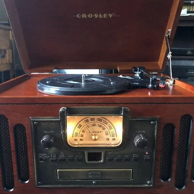 Crosley CR74 Music Entertainment Center Turntable/CD/AM-FM/Cassette Record used - Image 1 of 4