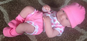 Berenguer Doll Newborn Baby Girl 14" Realistic Full Vinyl Lifelike W/Clothes  - Picture 1 of 12