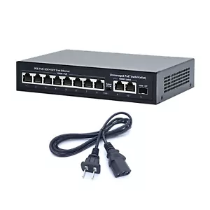 10 Port Gigabit PoE Switch + 2 Gig Uplink Power Over Ethernet 120W for Network - Picture 1 of 11