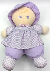 You & Me Baby Doll Purple Gingham Stripe 13" 2001 Toys R Us Plush First Babydoll - Picture 1 of 7