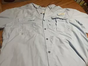Magellan Outdoors Angler Fit Fish Gear Mag Wick Blue Short Sleeve Men's Size XL - Picture 1 of 2
