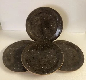 Ellen Evans Terrafirma Ceramics Chestnut Diamond dinner plates Set of 4 - Picture 1 of 9