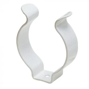 200 x OPEN TOOL CLIPS WHITE PLASTIC COATED SPRING STEEL GRIPS DIA. 28MM Onesto - Picture 1 of 1