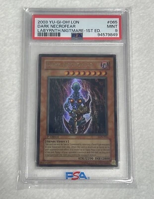Yu-Gi-Oh! Labyrinth of Nightmare 1st Edition Dark Necrofear LON-065 PSA 9 - Image 1 of 2