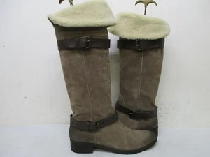 Shoes and More Italy Braun Wildleder Leder Reißverschluss Kniehohe Stiefel Damen Größe 40 EUR - Bild 1 von 9