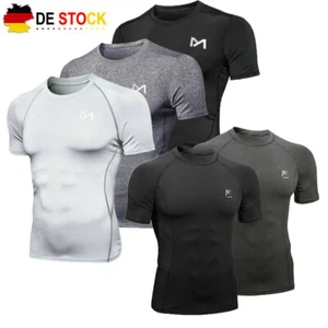 Herren Kompressionsshirt Funktionsshirt Kurzarmshirt Running Gym Tight Sporttop - Bild 1 von 18
