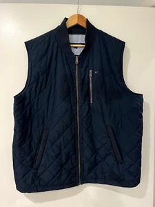 Tommy Hilfiger Men's Full Zip Windbreaker Vest 100% Nylon Blue Size XL - Picture 1 of 10